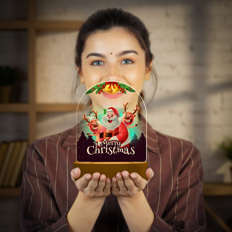 Merry Christmas Santa Claus Table Lamp Christmas Home Decor Light Warm White Light Gift for Christmas | Kids Room Decor Gift for Friends & Family